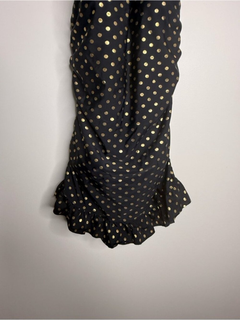 Betsey Johnson Black Halter one piece swimsuit with Gold Polka Dots size small - Picture 2 of 10